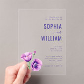 Faire invitation de mariage florale violette (In situ (ordinateur de poche))