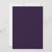 Faire invitation de mariage florale violette (Dos)