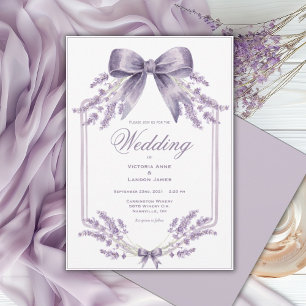 Faire invitation de mariage florale violette et à