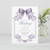 Faire invitation de mariage florale violette et à  (Debout devant)