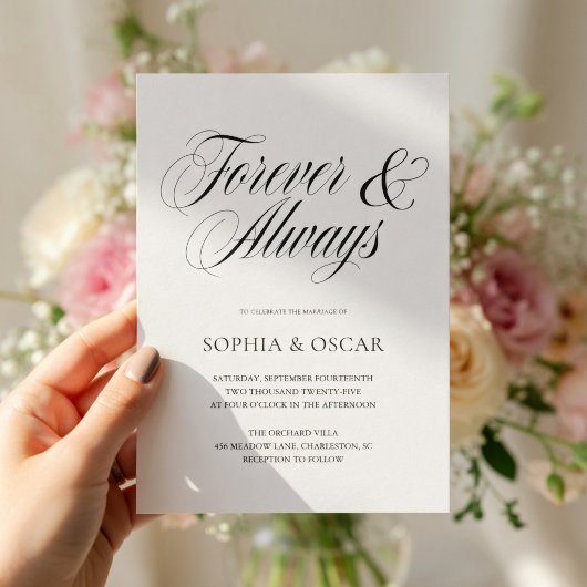 Faire invitation de mariage Forever & Always Scrip