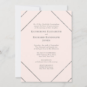 Faire invitation de mariage formel Blush & Gris