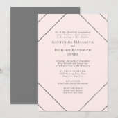 Faire invitation de mariage formel Blush & Gris (Devant / Derrière)