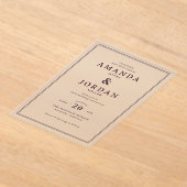 Faire invitation de mariage formel noir élégant (Poser)