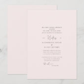 Faire invitation de mariage formel rose (Devant / Derrière)