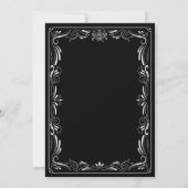 Faire invitation de mariage gothique noir et blanc (Dos)
