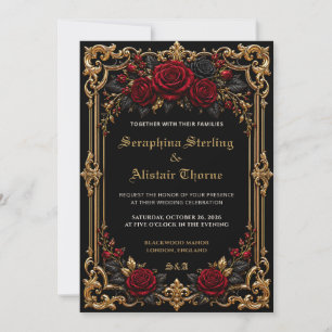 Faire invitation de mariage gothique sombre élégan
