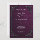 Faire invitation de mariage gothique violet (Devant)