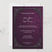 Faire invitation de mariage gothique violet (Devant)