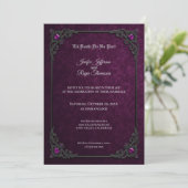 Faire invitation de mariage gothique violet (Debout devant)