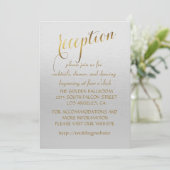 Faire invitation de mariage gris avec feuille d'or (Debout devant)