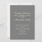 Faire invitation de mariage gris simple (Devant)