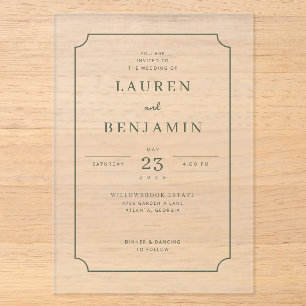 Faire invitation de mariage grise vintage élégante