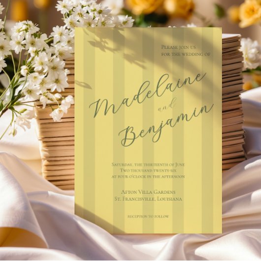 Faire invitation de mariage jaune doux