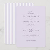 Faire invitation de mariage lavande (Devant / Derrière)