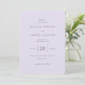Faire invitation de mariage lavande (Debout devant)
