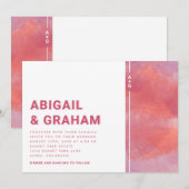 Faire invitation de mariage magenta (Devant / Derrière)