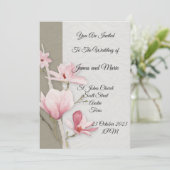 Faire invitation de mariage, magnolia rose (Debout devant)