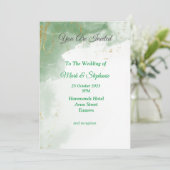 Faire invitation de mariage, marbré vert (Debout devant)