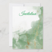 Faire invitation de mariage, marbré vert (Dos)