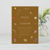 Faire invitation de mariage marron élégant (Debout devant)