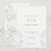 Faire invitation de mariage minimaliste (Devant / Derrière)