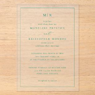 Faire invitation de mariage minimaliste à la menth