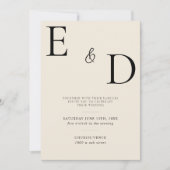Faire invitation de mariage minimaliste champagne (Devant)
