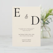 Faire invitation de mariage minimaliste champagne (Debout devant)