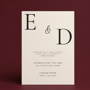 Faire invitation de mariage minimaliste champagne
