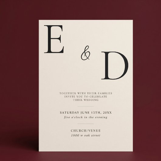 Faire invitation de mariage minimaliste champagne
