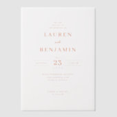 Faire invitation de mariage minimaliste crème (Recto)