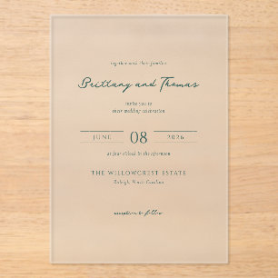 Faire invitation de mariage minimaliste gris éléga