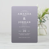Faire invitation de mariage minimaliste lavande (Debout devant)