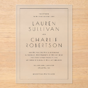 Faire invitation de mariage minimaliste noir