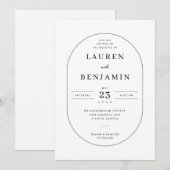 Faire invitation de mariage minimaliste noir (Devant / Derrière)