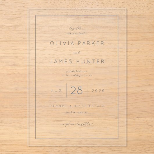 Faire invitation de mariage minimaliste noir (Recto)