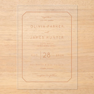Faire invitation de mariage minimaliste pêche élég