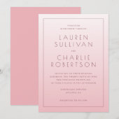 Faire invitation de mariage minimaliste rose (Devant / Derrière)