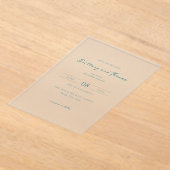 Faire invitation de mariage minimaliste sarcelle (Poser)