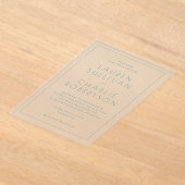 Faire invitation de mariage minimaliste sarcelle (Poser)