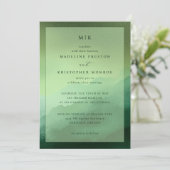 Faire invitation de mariage minimaliste vert éléga (Debout devant)