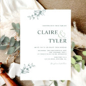 Faire invitation de mariage minimaliste vert moder