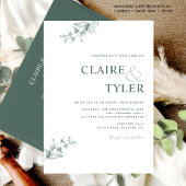 Faire invitation de mariage minimaliste vert moder
