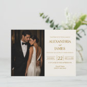 Faire Invitation de Mariage Moderne Blanche Photo (Debout devant)