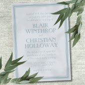 Faire invitation de mariage moderne bleu côtier