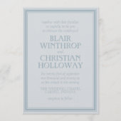 Faire invitation de mariage moderne bleu côtier (Devant)