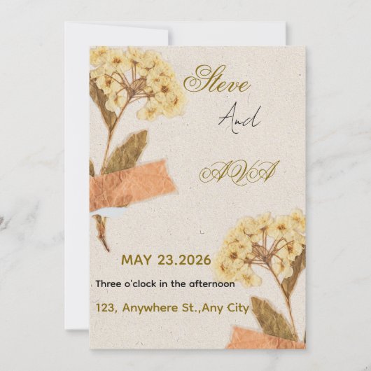 Faire invitation de mariage moderne - Simple et él (Devant)