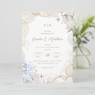 Faire invitation de mariage moderne sur la plage c