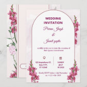 Faire invitation de mariage modifiable | Flore mod (Devant / Derrière)
